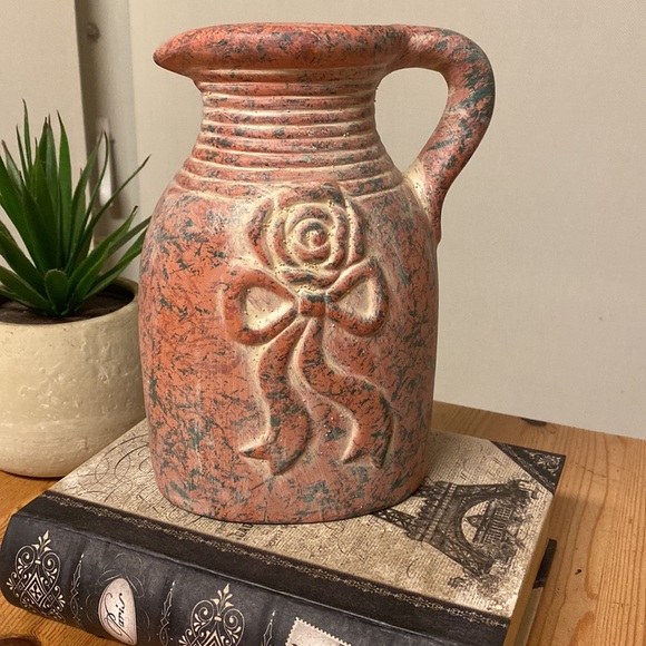 Decorative Clay Vase - 8 inches tall - Picture 2 of 4
